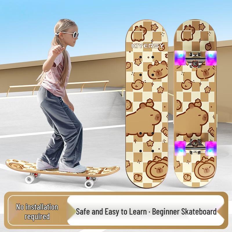 KIYERSY Double-Sided Flashing Wheel Skateboard