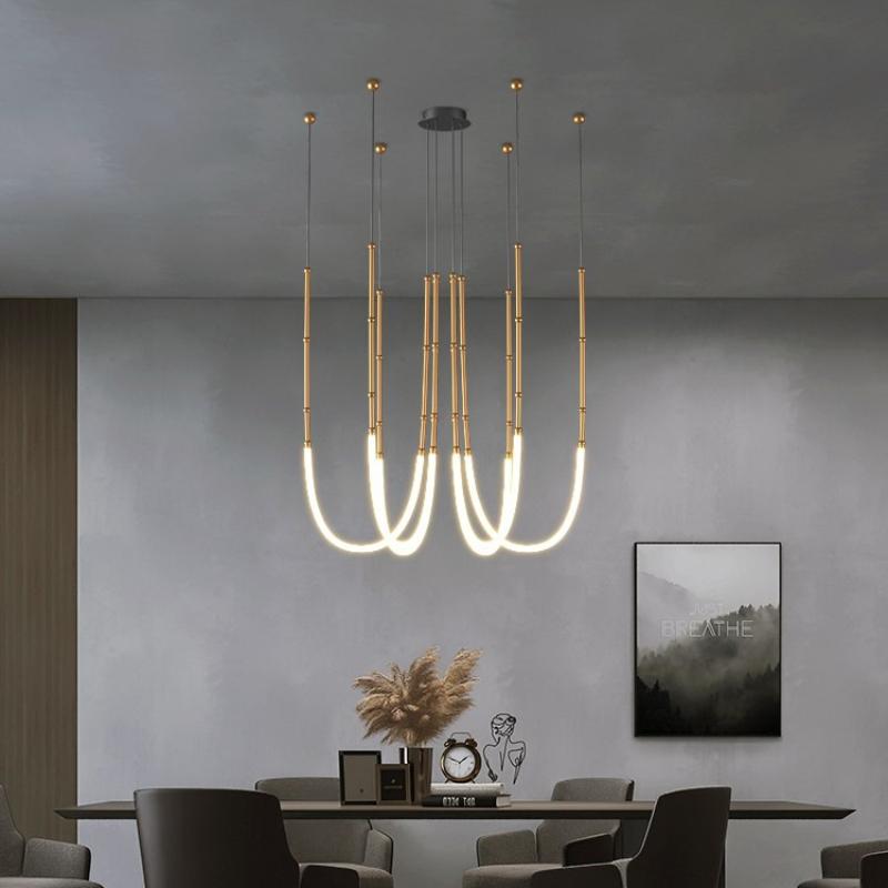 Nordic Modern Art Line Led Pendant Lights Hanging Lamp For Dinning Room/Living Room Home Art Decoration Light Fixture