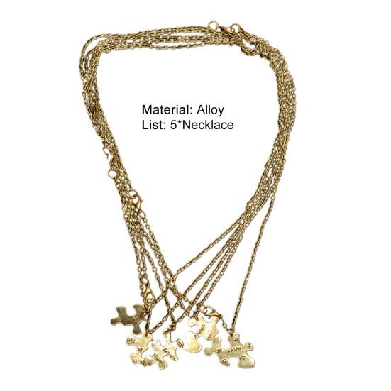 5Pcs Letter Print Chain Friendship Necklaces Gift Always Together Puzzle Best Friends Necklaces Jewelry Accessory