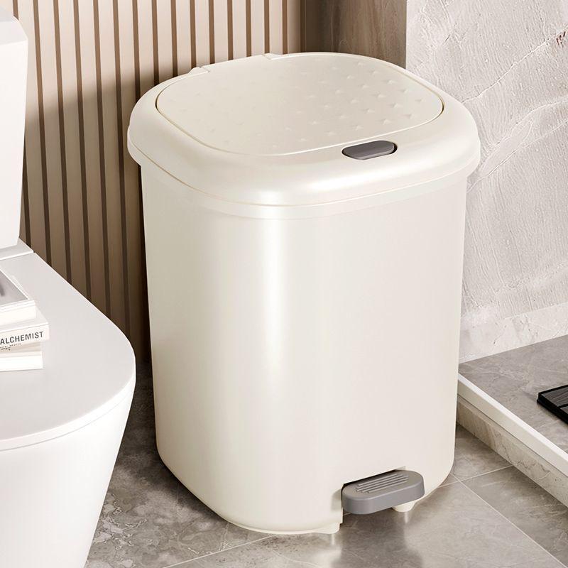 Cream Pedal Trash Can for Home, Kitchen, Bedroom & Bathroom - Large Capacity
