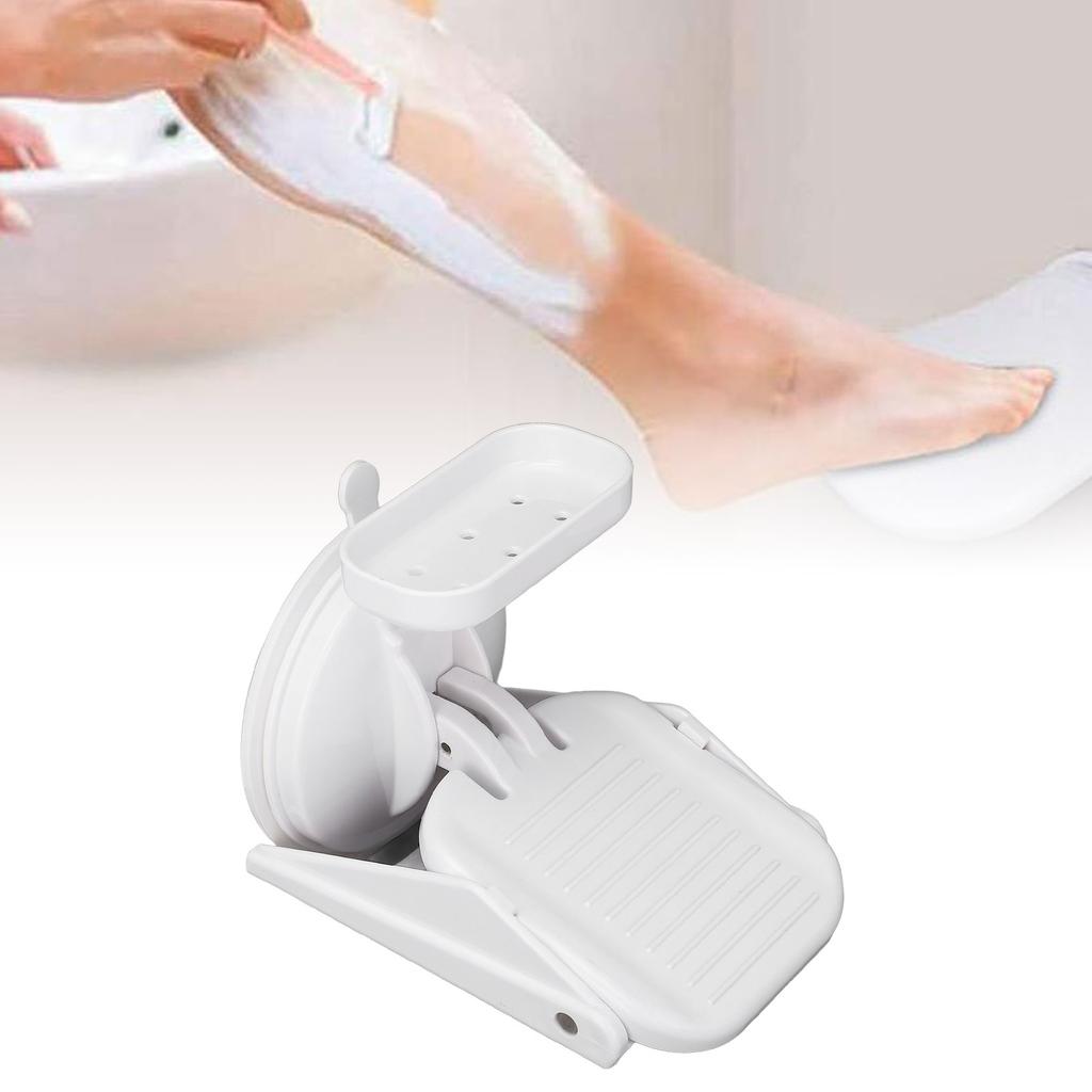 Shower Foot Rest for Shaving Legs Suction Cup No Drilling Bathroom Foot Stool Pedal with Storage Rack