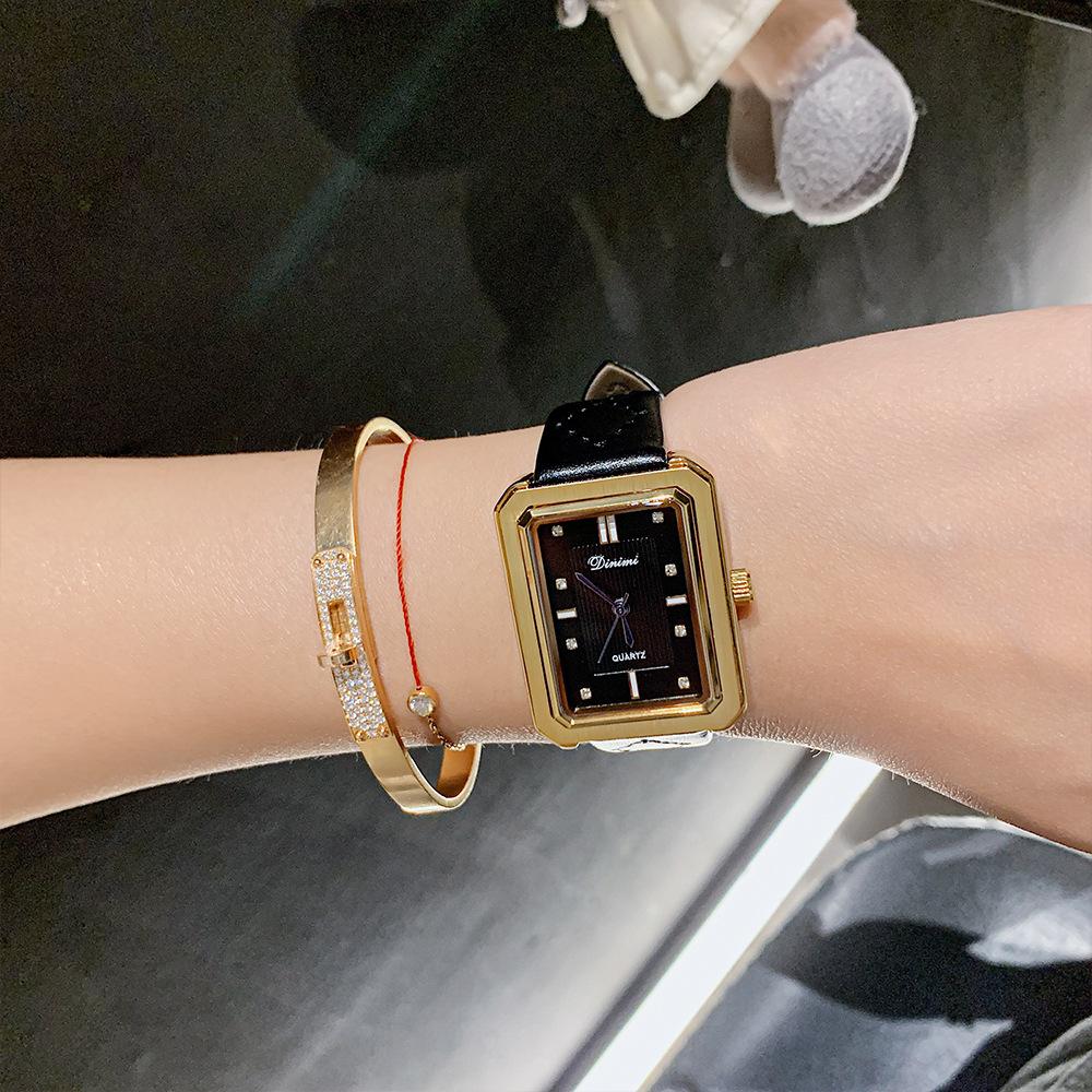 Fashionable Temperament and Design Square Belt Casual Commuting Simple Watch Elegant Ladies Quartz Watch