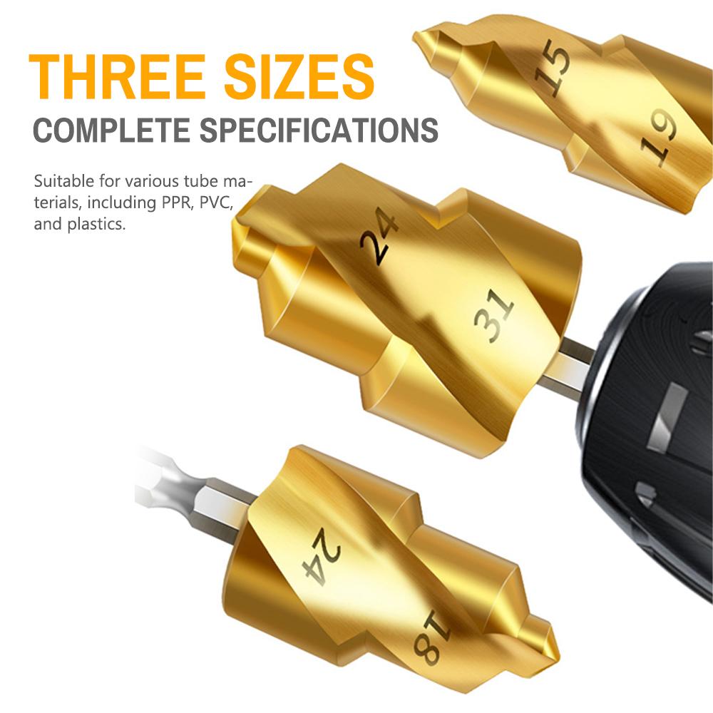 High Speed Steel Spigot Reamer Hexagonal Shank PPR Plastics Pipes Reaming Bit Spigot Expander