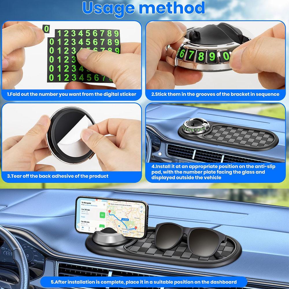 Multifunction Car Anti-Slip Mat Phone Holder For Sunglasses, Keys, Gadgets