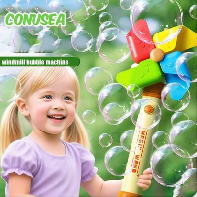 Electric Windmill Bubbles for Children Gun Soap Bubble Guns Children Automatically Bubbles Blows Sticks Kids Outdoor Games Toys