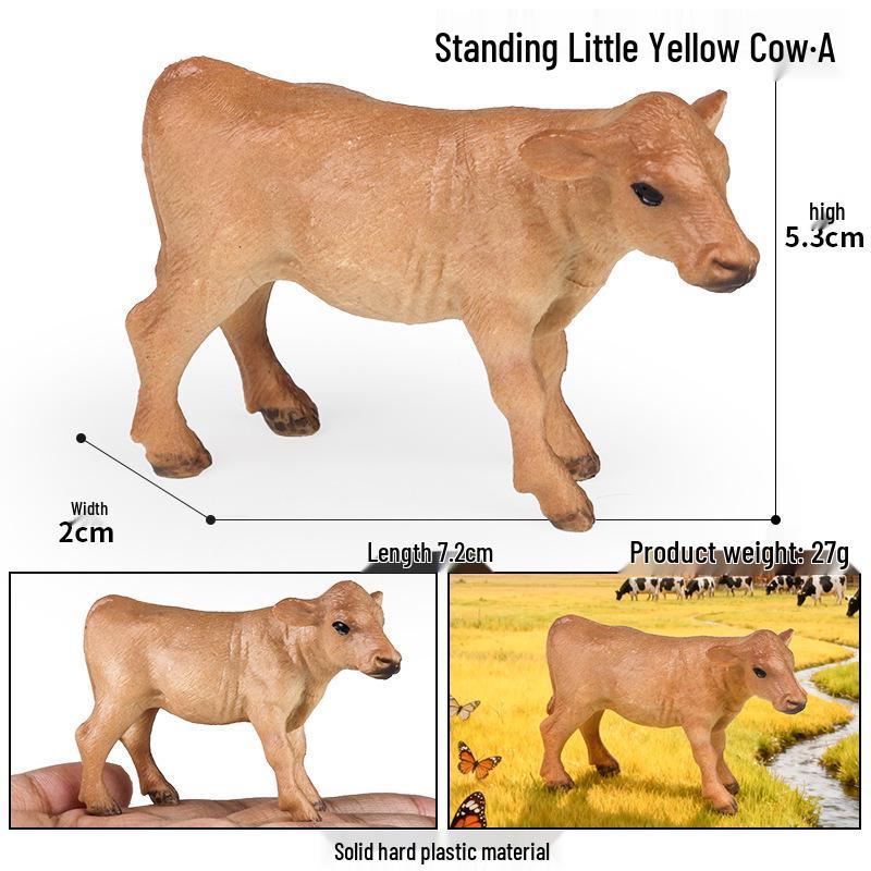 Realistic Farm Animal Model Set: Dairy Cow, Simmental Bull, Yellow Cattle, Fighting Bull, Water Buffalo, Yak