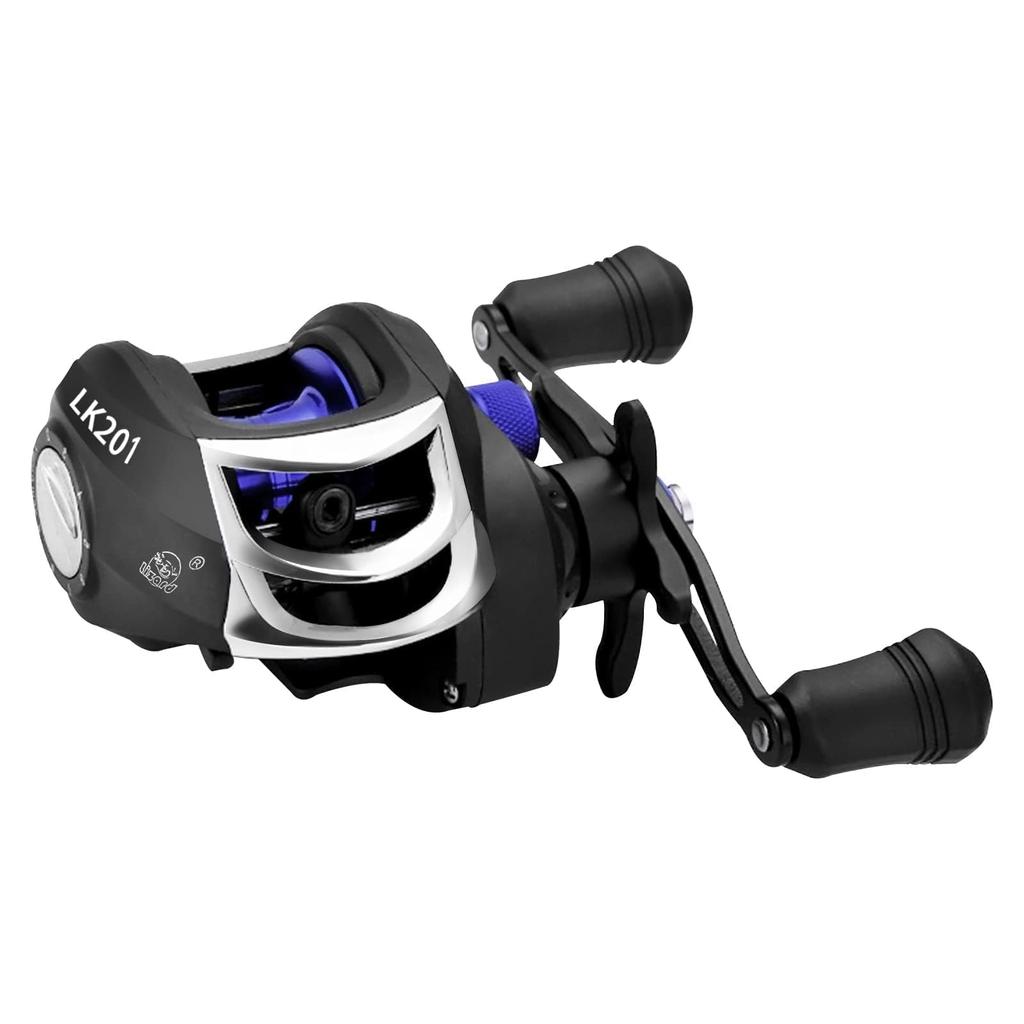 Baitcasting Reel for Salt and Freshwater Magnetic Gear Max Drag Force Bass Fishing Fishing, Brake, 7.21 Ratio, 17+1BB, 8kg, Lightweight, Left/Right