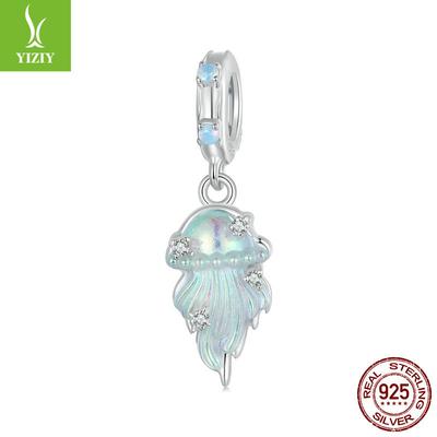 Accessori Pendenti Fai da Te Medusa Sogno Blu, Bracciale in Argento Sterling S925 Stile Oceano Estivo con Perline