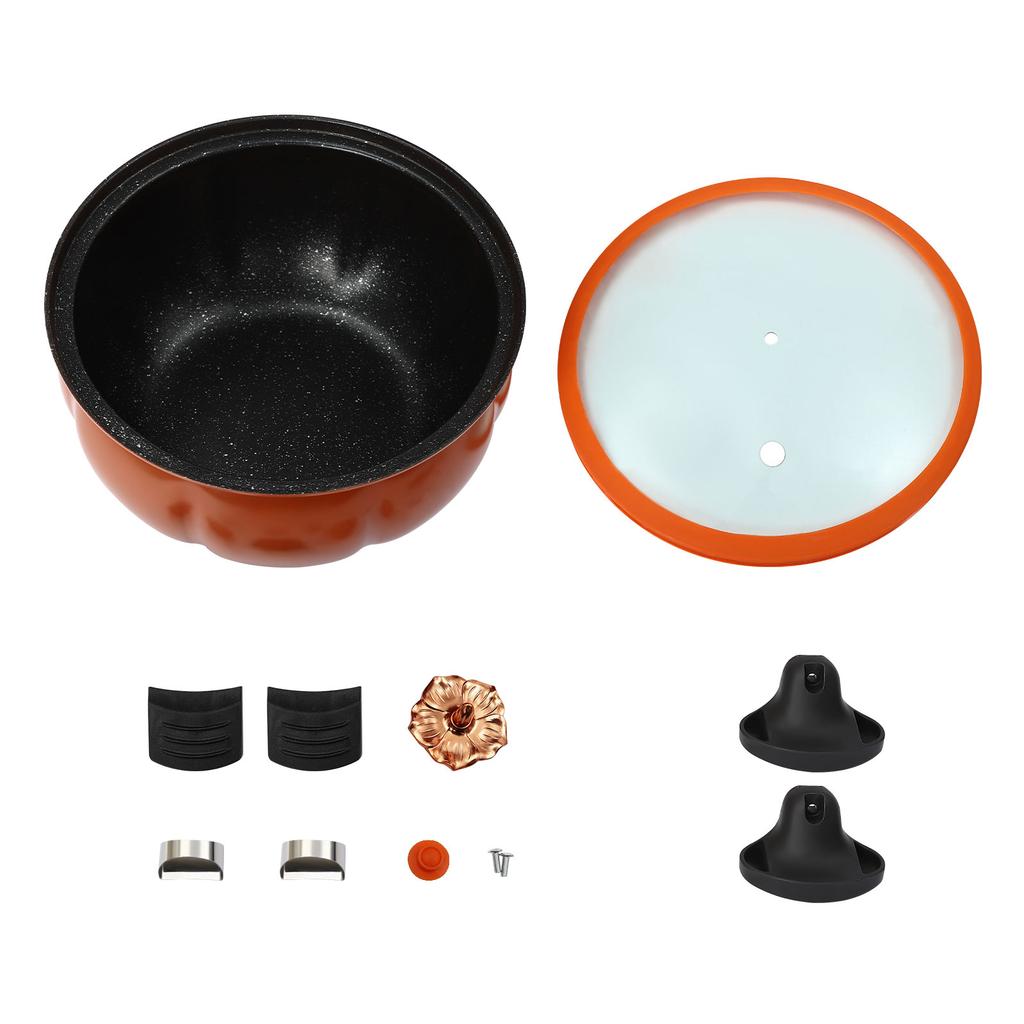 8L Micro Pressure Cooker, Pumpkin-Shaped Non-Stick Pressure Pot with Transparent Lid, Small Gas Pressure Cooker for Home