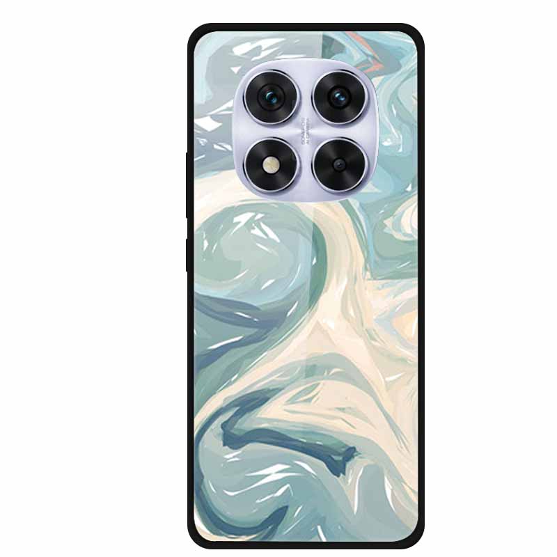 Tempered Glass Case For Xiaomi Redmi Note 14 Pro 5G Back Cover PC Hard Shockproof Cases Beer Marble Texture Cool Fashion Funda