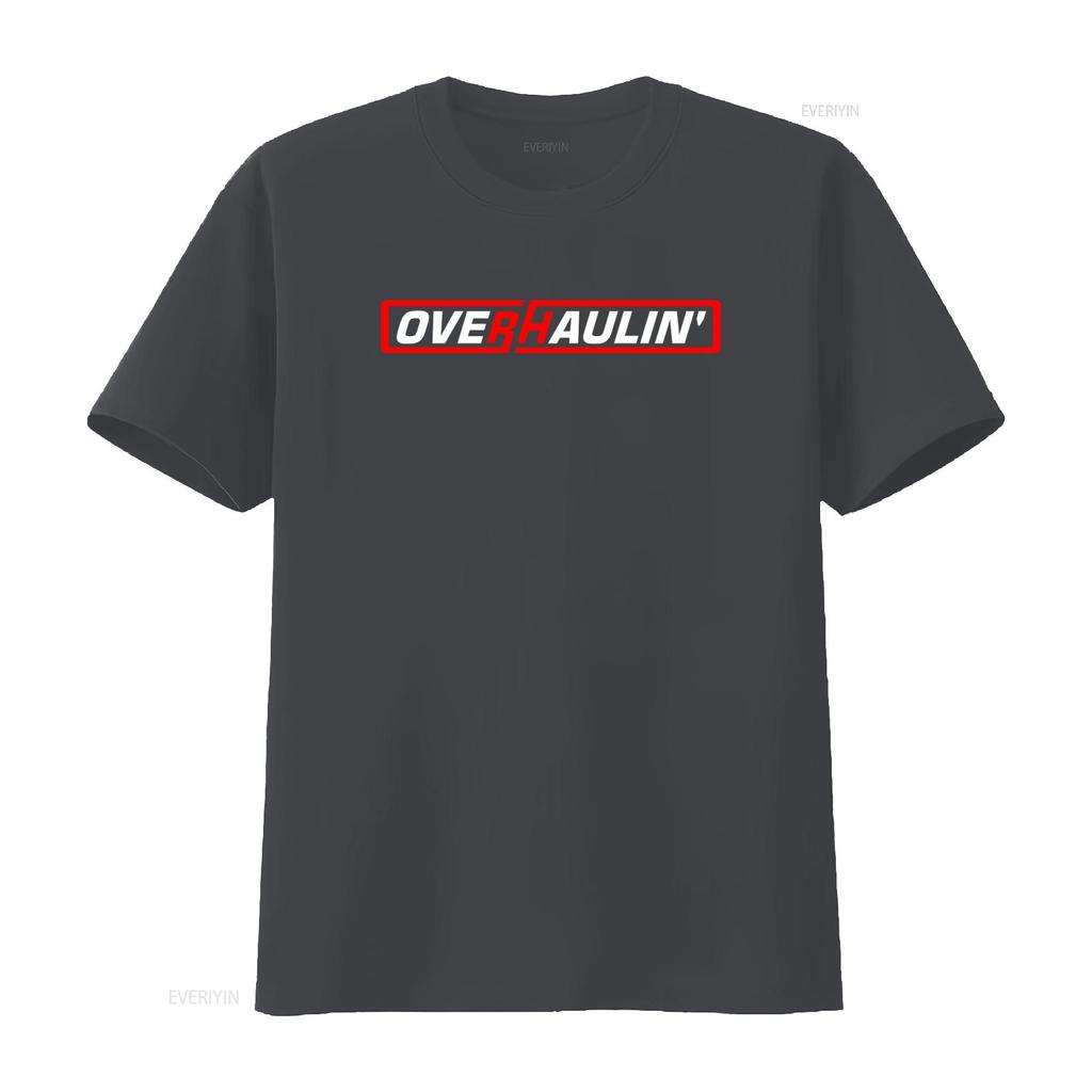 'Overhaulin Kings Of The Coast' Logo Men's Black T-shirt with Vintage Wash Finish, Suitable for Everyday Use.