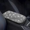 Removable Car Armrest Cover Bling Rhinestone Universal Rectangle Elastic Band Auto Cushion Center Console Protector Pad Mat Interior Accessories