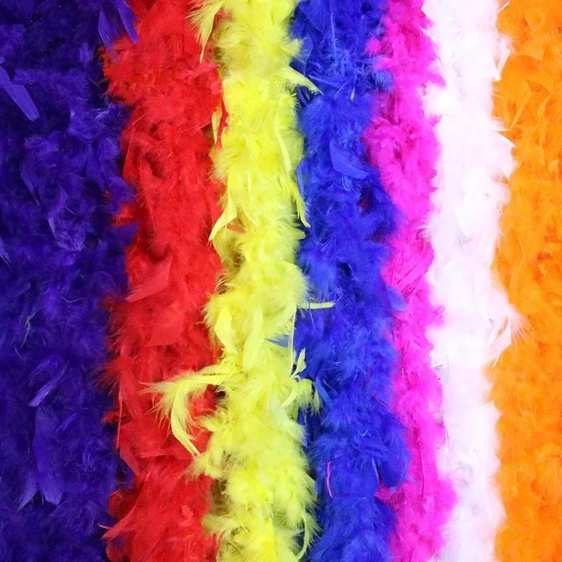 DIY 2 Metros 80 Gramas Super Espesso Penas de Peru Boa Tira Lenço/Festa Penas de Marabu para Roupas Plumas Penas de Casamento Decoração