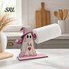 Wooden Roll Paper Stand Halloween Towel Holder, Cute Patchwork Ghost Napkin Stand, Holiday Home Accents Rustic Dispenser for Kitchen Dining