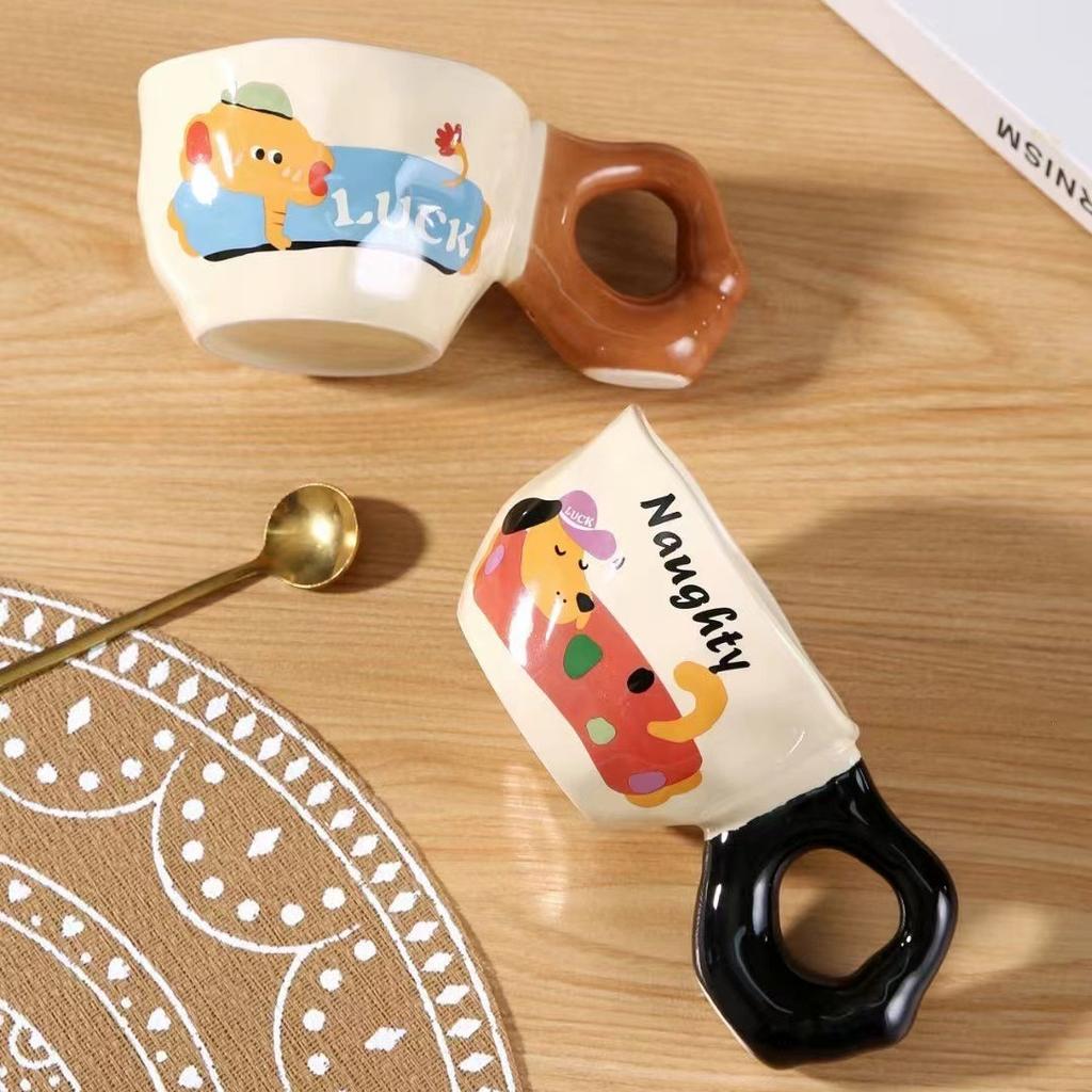 Animal Mug Big Ear Coffee Cup New Product Office High Value Water Cup Home Children's Breakfast Ceramic Cup