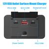12V Quick Charger Dual PD QC Type-C USB Ports Car Charger Socket Power Adapter with Switch Voltage Display for Car Bus RV Truck