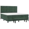 3138034 vidaXL Lit à sommier tapissier et matelas Vert foncé 160x200cm Velours