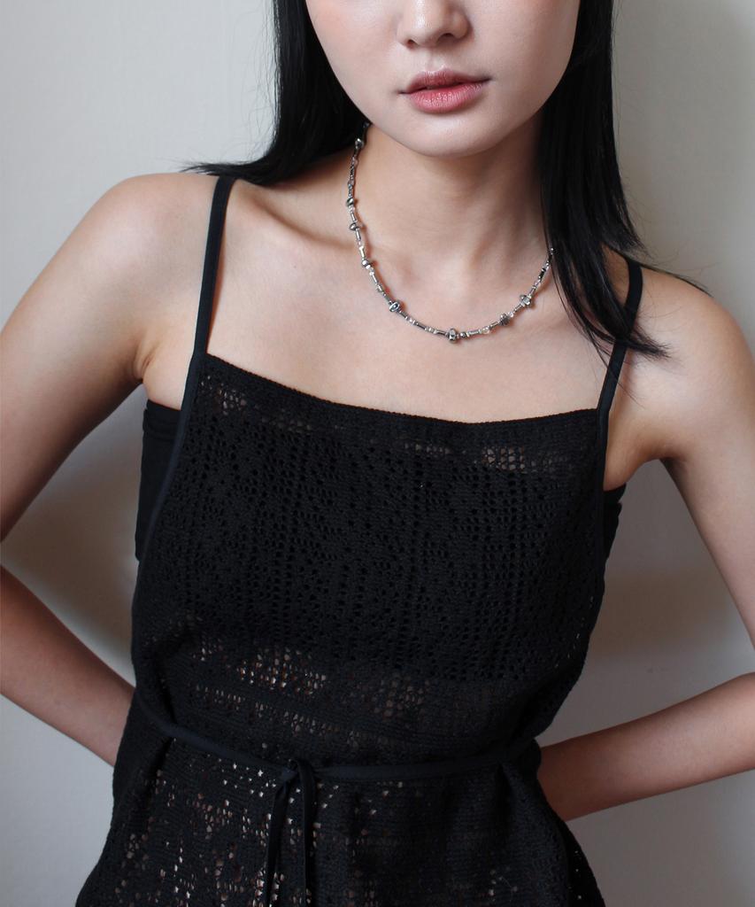Rubati Marrakech Crochet Lace Apron Dress_Black