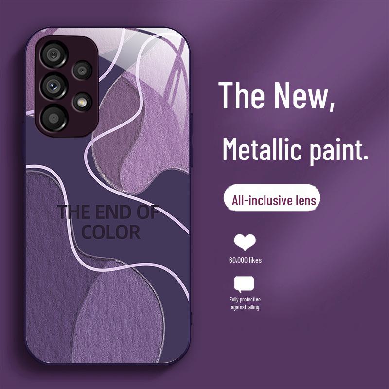 Color Block Liquid Glass Oil Painting Phone Case for Samsung S22Pro, S21, S20Ultra