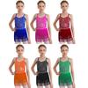 Mädchen Einteiler Bodykleid Strass-Design Durchsichtiges Netz Patchwork Stufen mit Quasten Fransen Latein Tango Tanz Leotard