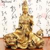 20X11X22CM Pure Brass Manjusri Buddha Statue Buddhist Utensils Living Room Desktop Home Furnishings Sculpture Feng Shui Decor