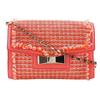 ChainShoulder Shoulder Bag Orange Tweed Women Used