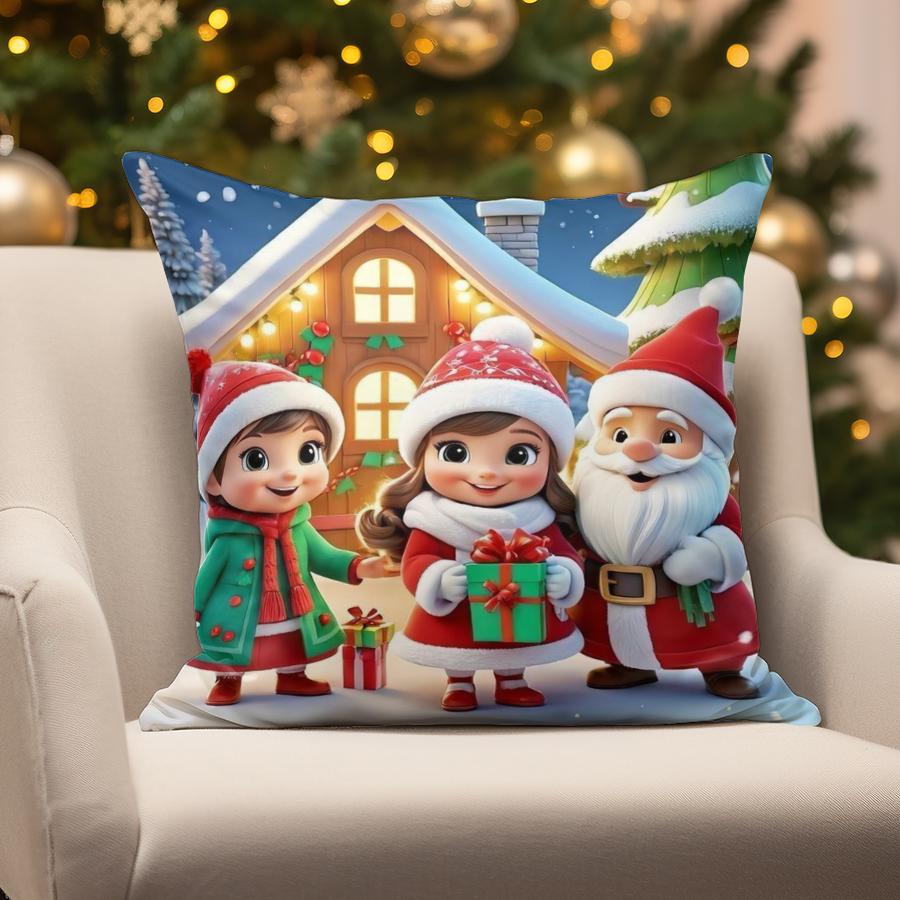Home Decor Christmas Characters Cushion Cover Suitable For Sofa Bedroom Car Pillow Cover Cushion Rectangular Back Cushion