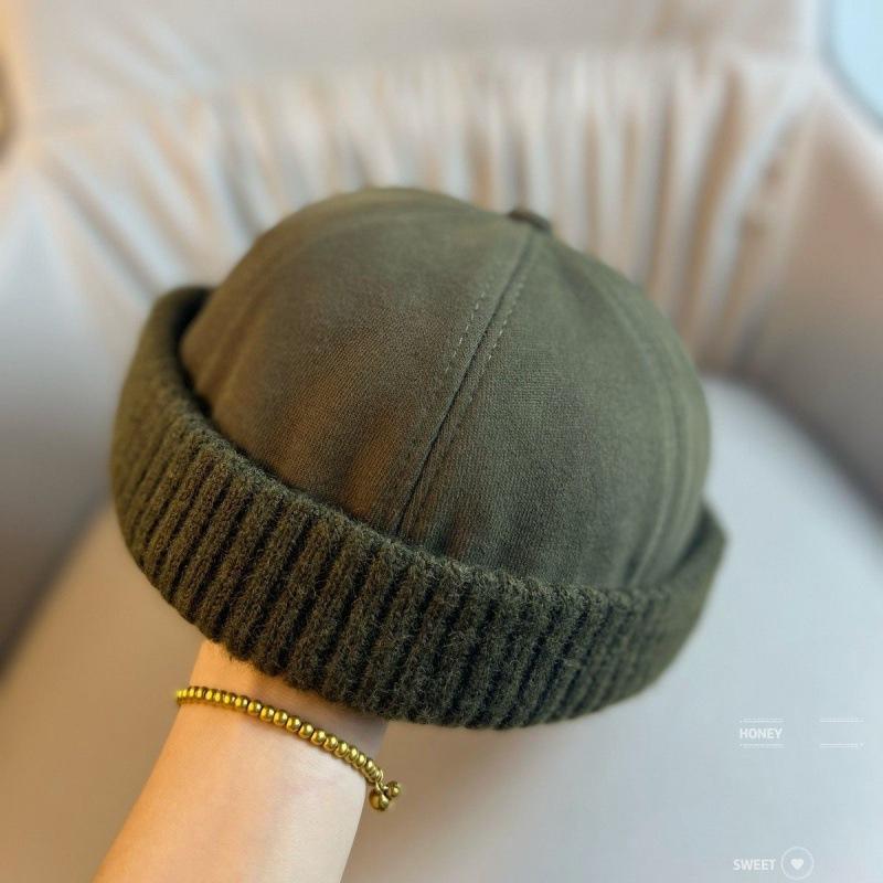 Chapeaux Rétro Sans Bord Hiver Rue Chapeau Peau de Melon Unisexe Mode Extérieure Décontracté Casquette de Marin Robe