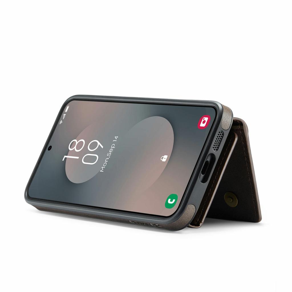 DG.MING M6 Series For Samsung Galaxy S25 FE Case Magnetic Wallet PU + PC + TPU Phone Cover
