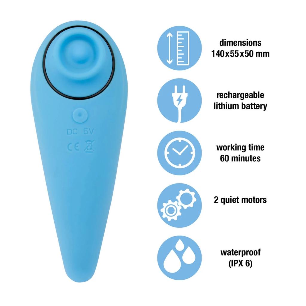 FeelzToys - FemmeGasm Tapping & Tickling Vibrator Turquoise