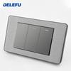 DELEFU Brazilian Model 118 Type 10A/20A Stainless Steel Grey Durable PC USB Socket with Type-C 20W Fast Charging