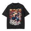 Kimetsu No Yaiba Anime Demon Slayer T Shirt Tengen Uzui Manga Washed Vintage Tshirt Women Cozy Casual Streetwear T-shirt