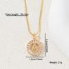 TK Copper Inlaid Zircon Gold-Plated Full Diamond Letter & Flower Necklace Set with Versatile Diamond Pendant