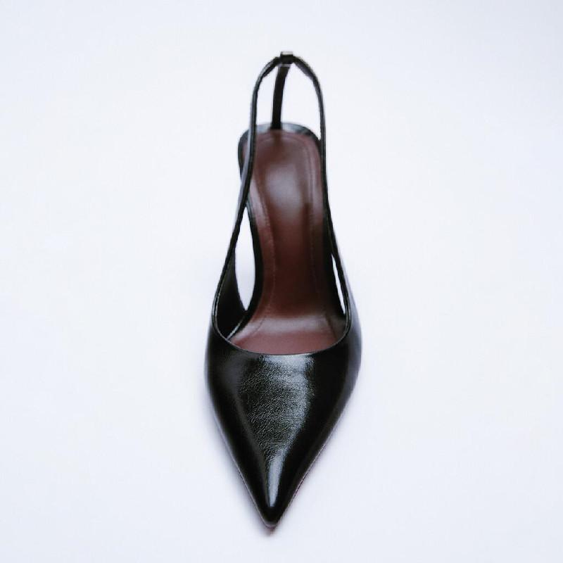 Spring Autumn New Black Fairy Style High Heels Women Shoes Slingback Elegant Fashion Single Shoes Stiletto Heel Dress Sandals