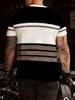 Simple Fashion Striped Print T-Shirt Men's Casual Men's Top Summer Fashion Men's Street T-Shirt