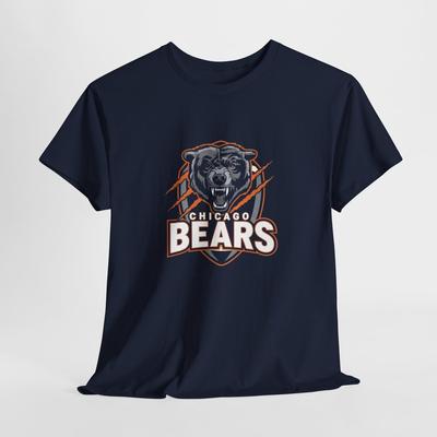 T-shirt Unisex in Cotone Pesante dei Chicago Bears, Abbigliamento per Fan Sportivi, Maglietta per il Giorno della Partita.