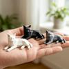 Figurine de Chats Géométriques Imprimée en 3D pour Décoration de Bureau, Accent de Table, Sculpture d'Animal pour Étagères, Tables Basses et Tables de Chevet