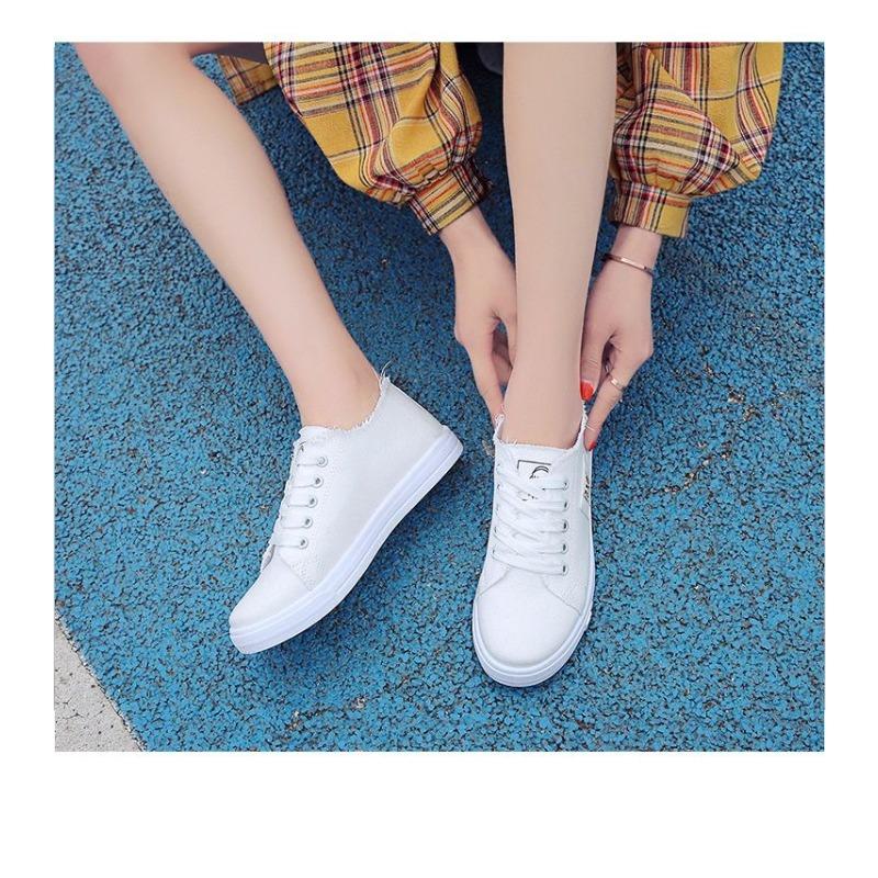Women's Canvas Shoes, New Spring & Autumn Korean Style Flat Casual Shoes, Thin Single Shoes for Summer, Ins Fashion Sneakers for Students