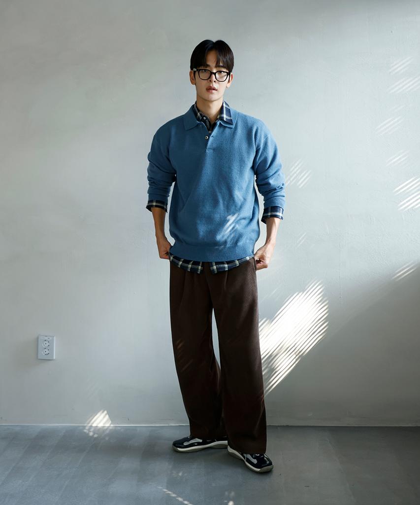 SIGNATURE Soft Heavy Corduroy One-Pleat Elastic Pants [3 Colors]