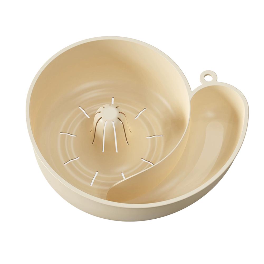 Snail Shape Drain Automatic Cleaning Basket Hand Wash Free Fruit Plate Filter Vegetable Washing Basin Household Kitchen Essentia