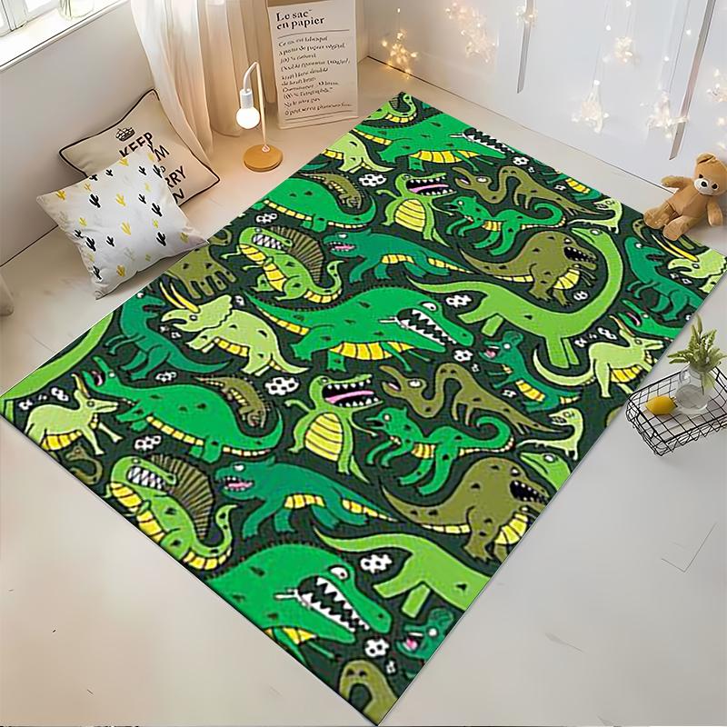 Colorful Cartoon Dinosaur Pattern Carpet for Kids Room Decor Suitable for Use As an Anti-slip for Living Room Bedroom Sofas