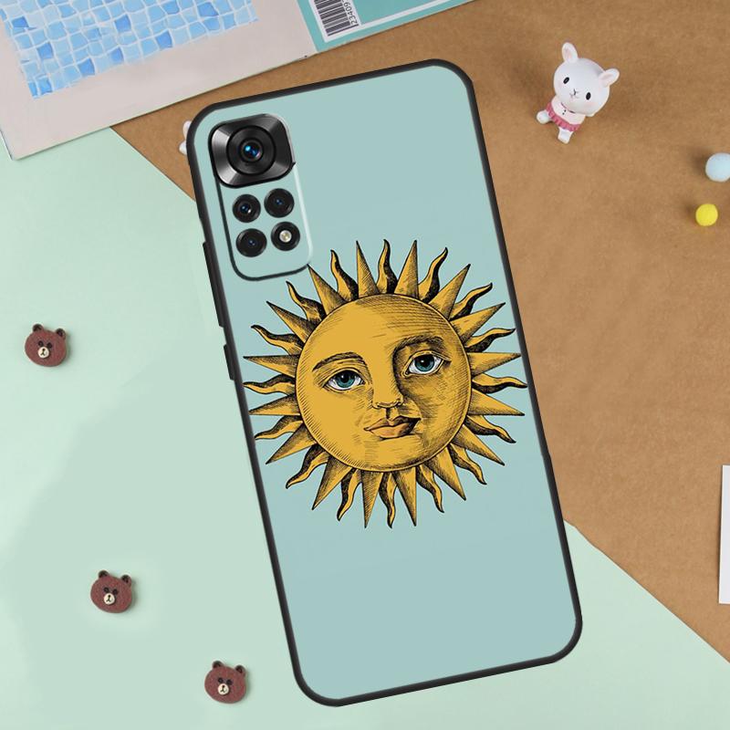 Sun Moon Art Case For Xiaomi Redmi Note 14 13 12 9 10 11 Pro 10S 11S 12S Cover For Redmi 13C 10C 12C 14C