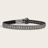Bling Bling Sparkling Rhinestone Studded Western Metal [Lamerry] Belt, Belt, Buckle, 115cm, Men's & Women's (Silver)