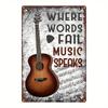 Vintage Guitar Music Tin Sign Metal Wall Decor Plaque 8x12 Retro Bar Garage Man Cave