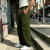 Pantalon de jogging décontracté pour homme de couleur, coupe ample, jambe droite large, avec taille élastique