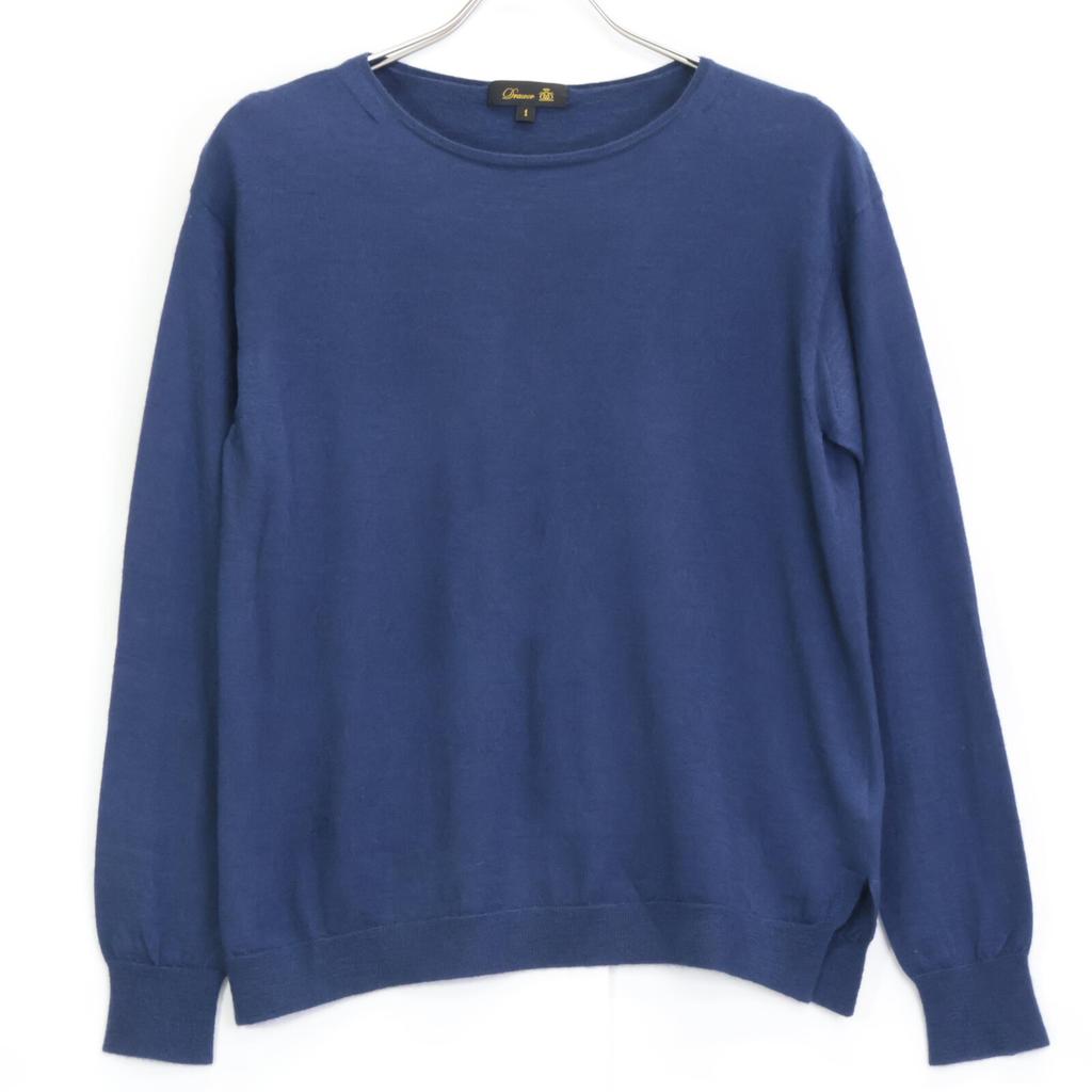 DRAWER Excellent condition 6513-106-0560 Cashmerex silk high gauge knit tops 1 blueUsed