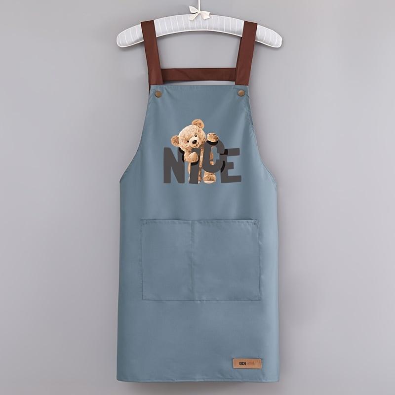 1pc Canvas Kitchen Apron - Waterproof & Oil-Resistant, Perfect for Cooking & Catering