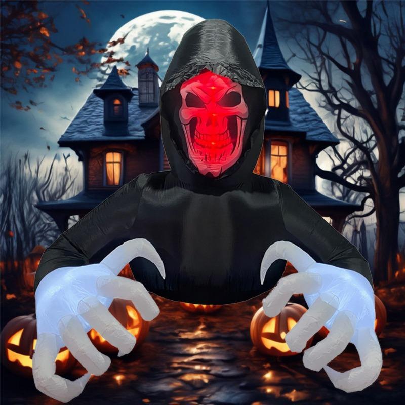 Inflatable Toy Giant Hands Ghost Halloween Inflatable Model Luminous Inflatable Model Halloween Atmosphere Decoration Model