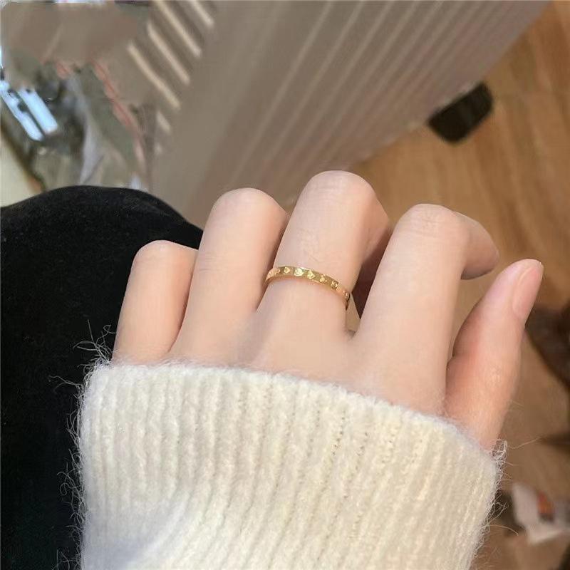 Heart Ring: Gold-Plated Brass Index Finger Ring, Simple Couple Design - Perfect Qixi Festival Gift for Girlfriend
