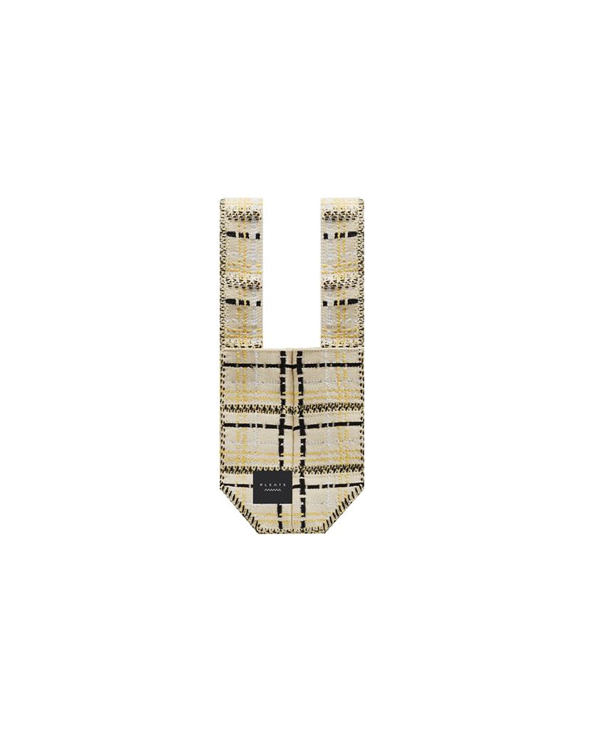 Pleatsmama Tweed Mini Tote Bag Eggnog